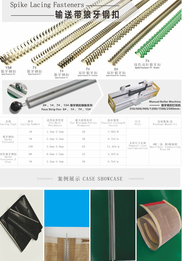 7# 输送带双针交错狼牙钢扣基本参数